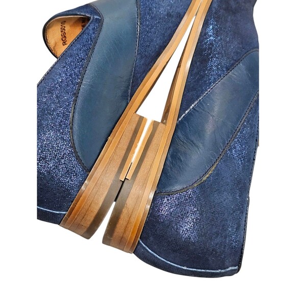 Robert Graham Mens 10 Dress Shoes Metallic Blue Suede Slip On Loafers main image 16